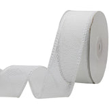 White Burlap Wired Ribbon,1-1/2 Inch X 10 Meters Fabric Wired Edge Ribbon For Party Decorations, Tree Decoration,Outdoor Decoration, Christmas Decoration, Diy Wreath Craft, Gift Wrapping.