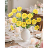 6Pcs Gerber Daisy Artificial Flowers, Realistic Silk Daisy Flowers For Wedding Centerpieces, Home Décor, Table Arrangements And Garden Cemetery Decor(Yellow)