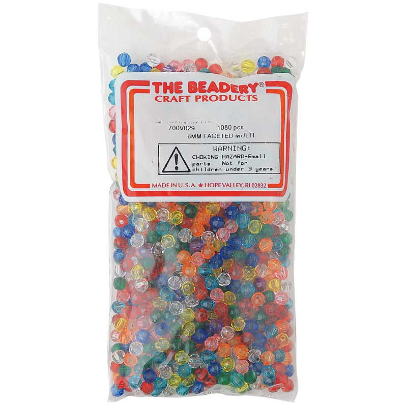 6Mm Faceted Bead, 1080-Piece, Multi