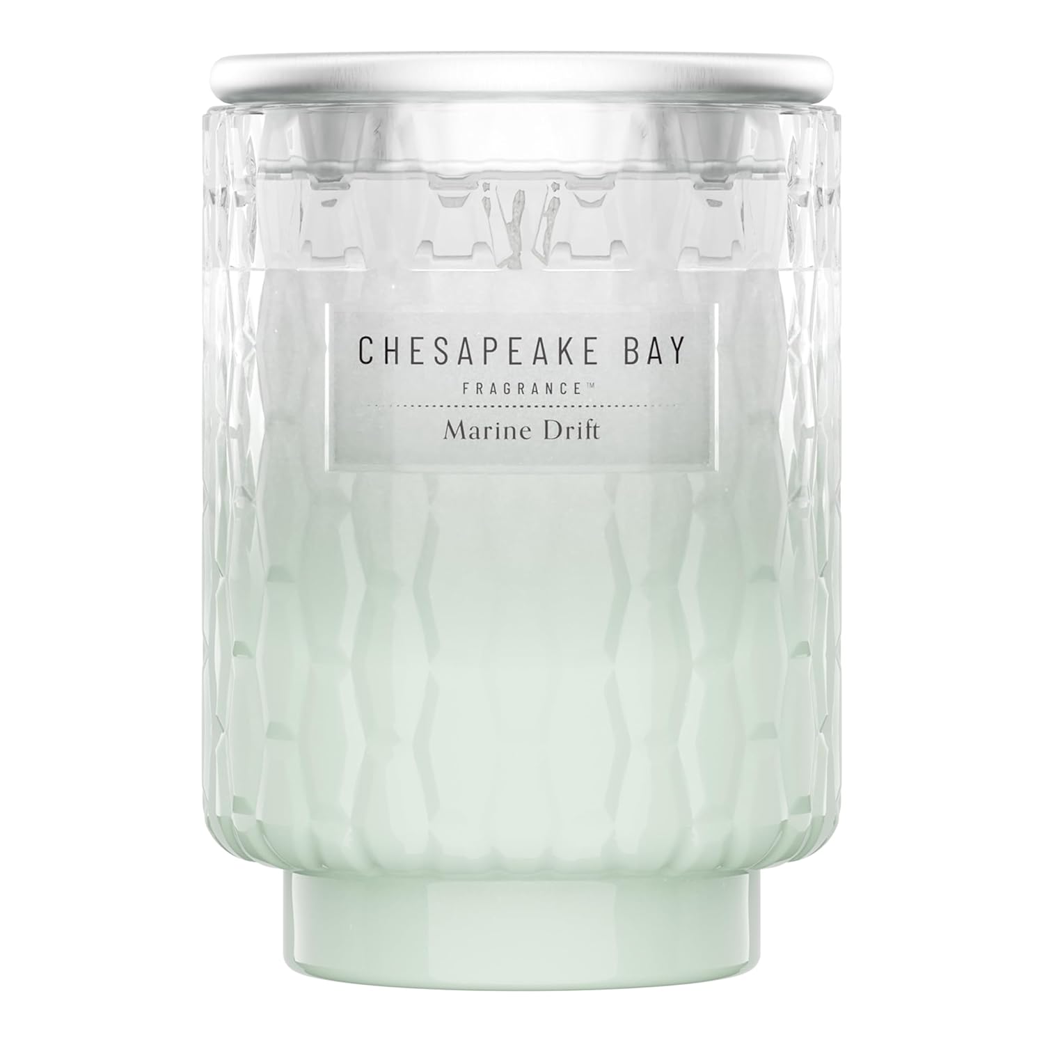 Chesapeake Bay, 8oz Marine Drift Scented Candle, Mood Evoking Fragrance, Textured Sea Glass-Inspired Jar, Premium Soy Blend Wax with Essential Oils, Coastal Fragrance for Home Décor or Gifting