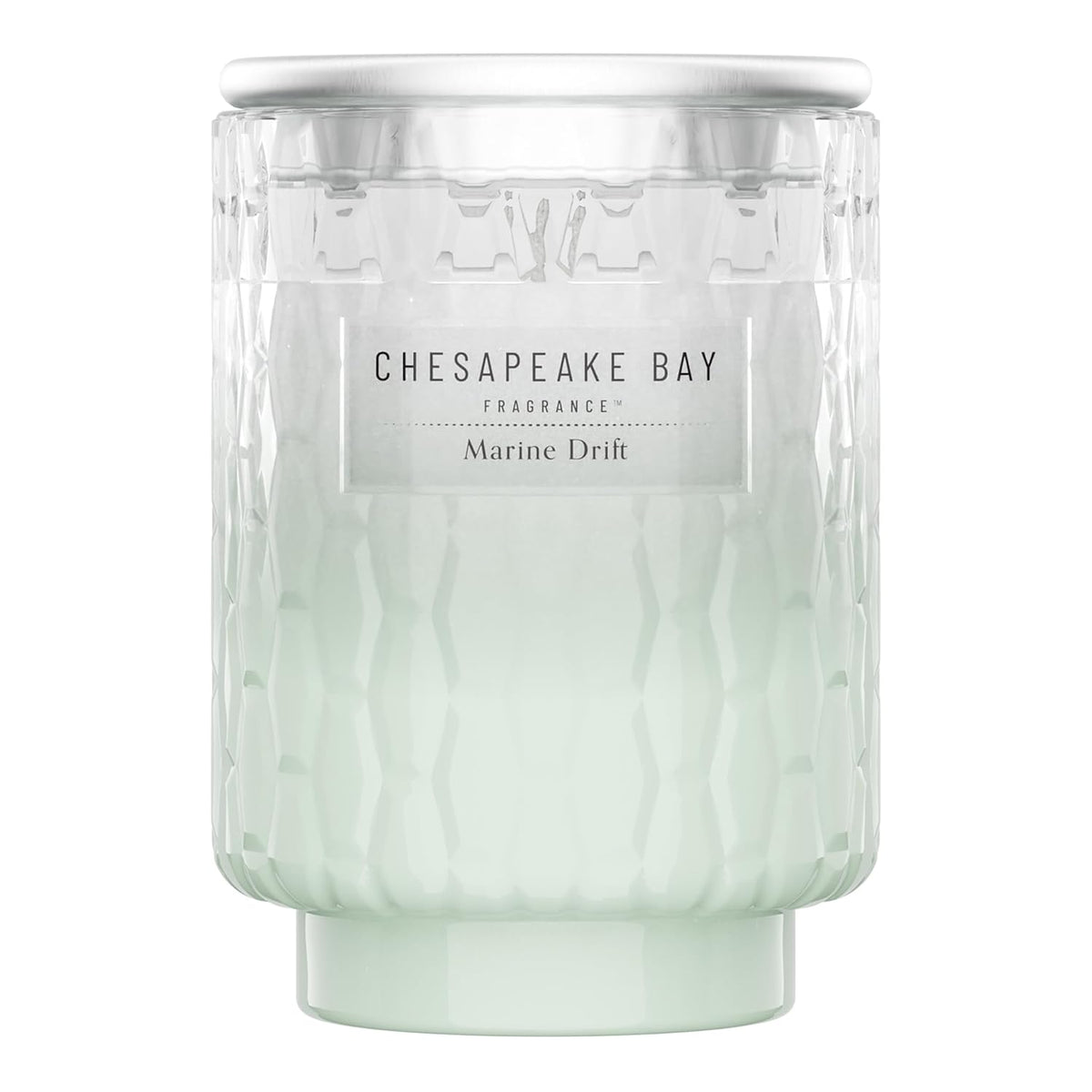 Chesapeake Bay, 8oz Marine Drift Scented Candle, Mood Evoking Fragrance, Textured Sea Glass-Inspired Jar, Premium Soy Blend Wax with Essential Oils, Coastal Fragrance for Home Décor or Gifting
