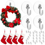 200 Pcs Suction Cup Hooks 1.18 Inch Window Small Suction Cups With Hooks Waterproof Removable Clear Mini Suckers Hanger For Glass Bathroom Wall Door Christmas Wreath Lights Stockings