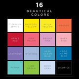 FolkArt 16 Piece Multi Surface Acrylic Craft Paint Set Formulated to be Non-Toxic that is Perfect for Beginners and Artists, Bright Colors Count, 2 Fl Oz (Pack of 16)