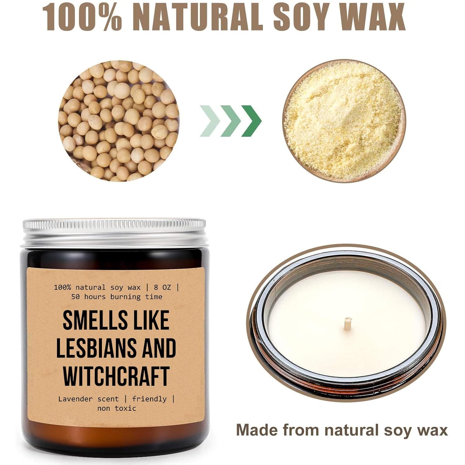 Smells Like Lesbians And Witchcraft Candle - Lesbian Candle Gift For Lesbian - Funny Lesbian Gift For Girlfriend Lesbian Anniversary Lesbian Birthday