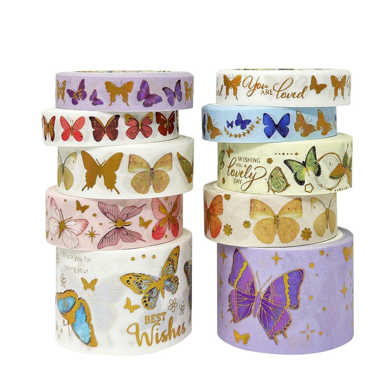 Decorative Gold Foil Washi Tape Box Set For Arts & Crafts, Scrapbooking, Stati