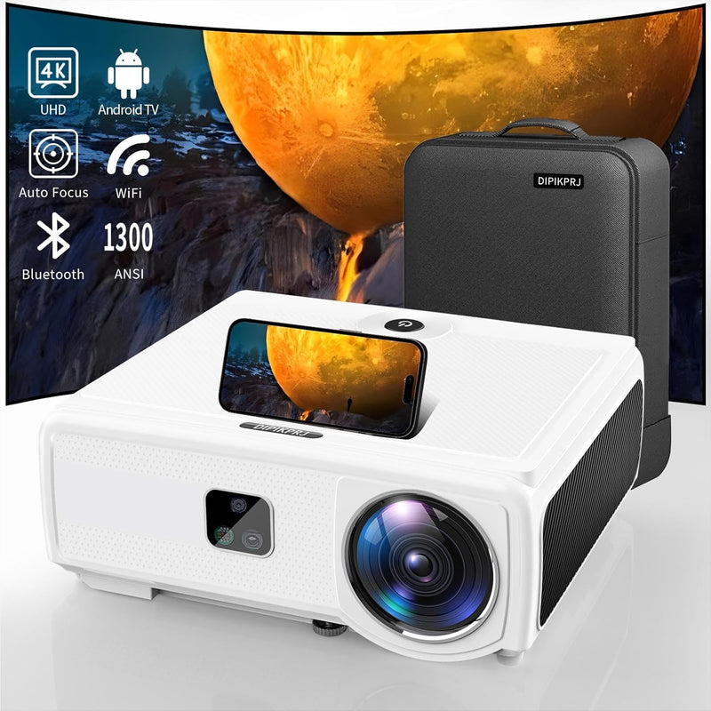 [Auto Focus & Keystone] Android Tv 4K Projector With Prime Video Bulit-In,1300