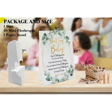 Don'T Say Baby Game, One 8X10 Sign Equipped Standing Rack, 50 Mini Clothespins, Baby Shower Games, Gender Reveal Games, Baby Shower Decoration, Gender Neutral, Nb004