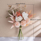 Artificial Fake Flowers Plants Silk Flower Arrangements Wedding Bouquets Decorations Plastic Floral Table Centerpieces For Home Kitchen Garden Party Décor (Champagne)