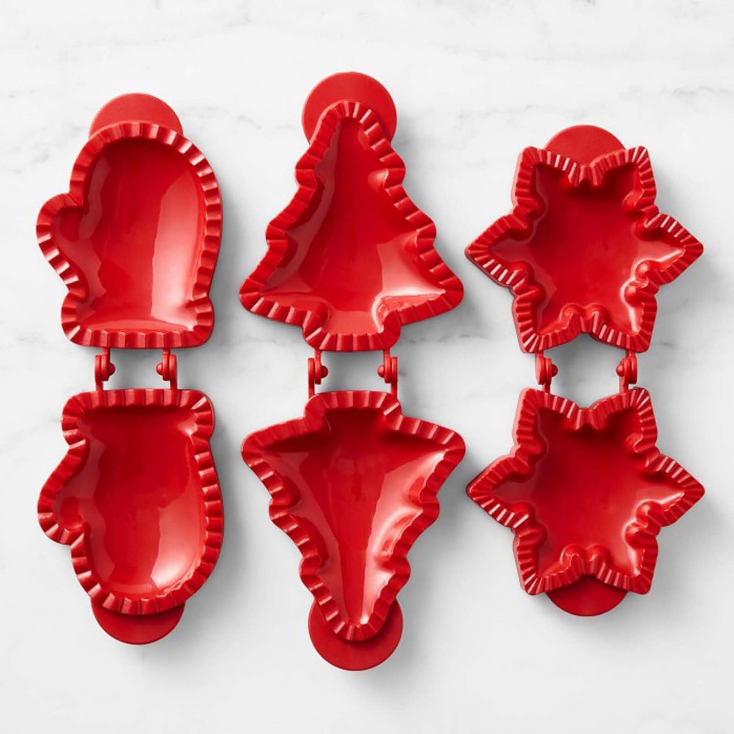 Holiday Mini Pie Mold, 3Pcs Christmas Baking Hand Pie Press Mold Maker With Snowflake, Mitt & Xmas Tree, Party Potluck Hand Pie Molds For Festivals And Parties