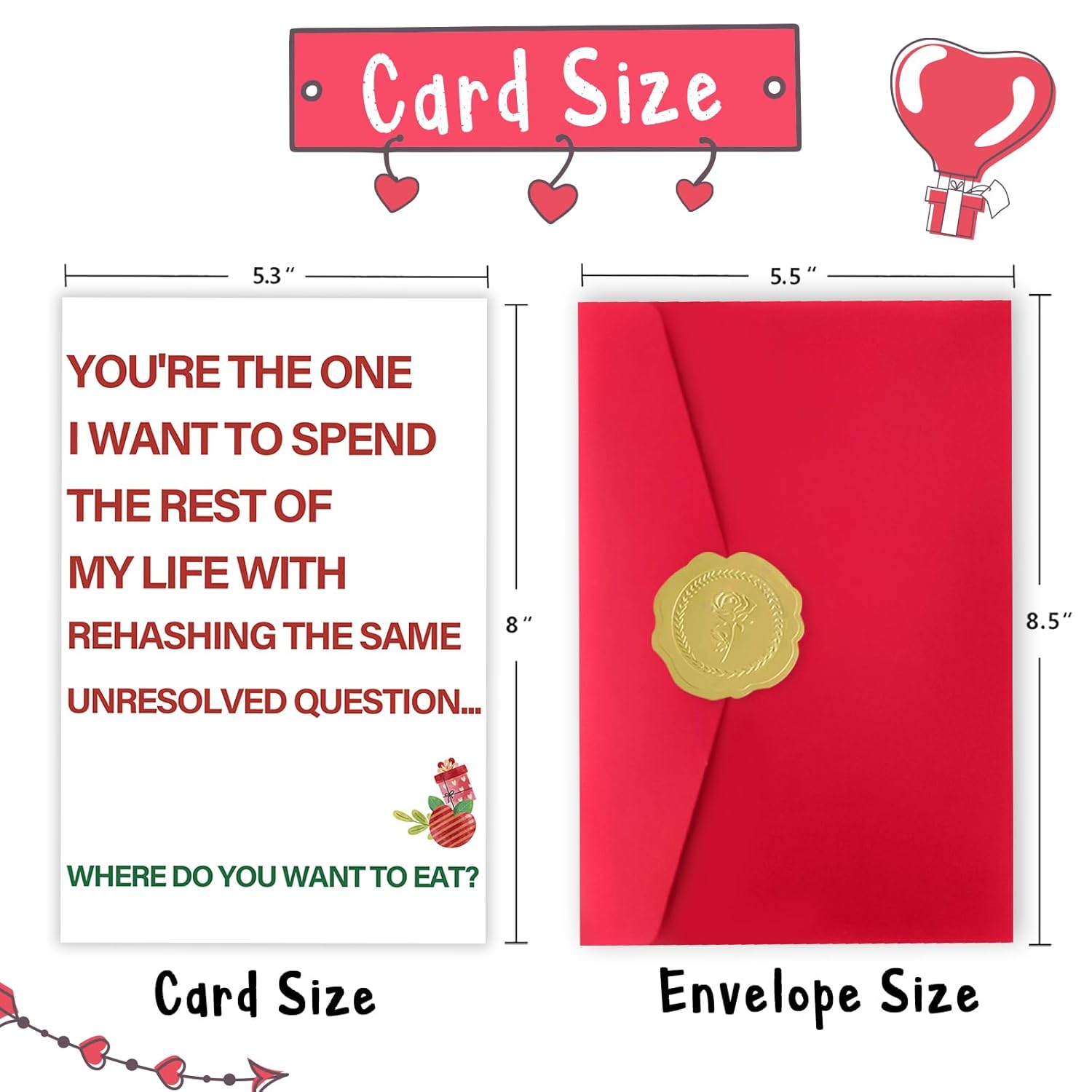 Funny Valentine Day Card For Him Her. Unique Valentine'S Day Card Gift For Boyfriend Girlfriend, Romantic Birthday Anniversary Card Gift For Women Men