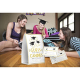 Graduation Party Game, How Many Candies Are In The Jar-1 Sign + 50 Cards, Graduation Decorations, Graduation Party Game, Grad Party Idea - 01