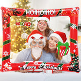 Christmas Party Photo Booth Props Frame, Red Christmas Inflatable Selfie Photo Frame, With 32 Pcs Funny Christmas Photo Booth Props, For New Year, Christmas Party Decoration Supplies?Red?