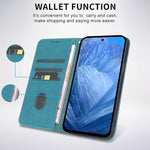 Pixel 9/9 Pro Wallet Case 2024, PU Leather Flip, Card Holder, Kickstand, Green