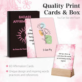60 Pcs Positive Affirmation Cards, Daily Motivational And Inspirational Cards For Women,60 Designs (Pink)