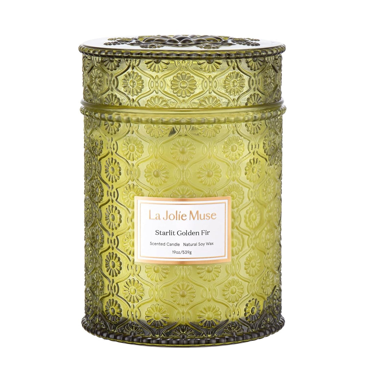 Starlit Golden Fir Candle – Pine, Cedarwood, Fir Balsam | 19 Oz Large Wooden Wick Candle | Natural Soy Wax | 90 Hours Clean Burn | Gift-Ready For Hosts & Gatherings