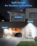 2 Pack 172 LED Solar Motion Sensor Lights IP65 Waterproof Split Security Lights with Remote