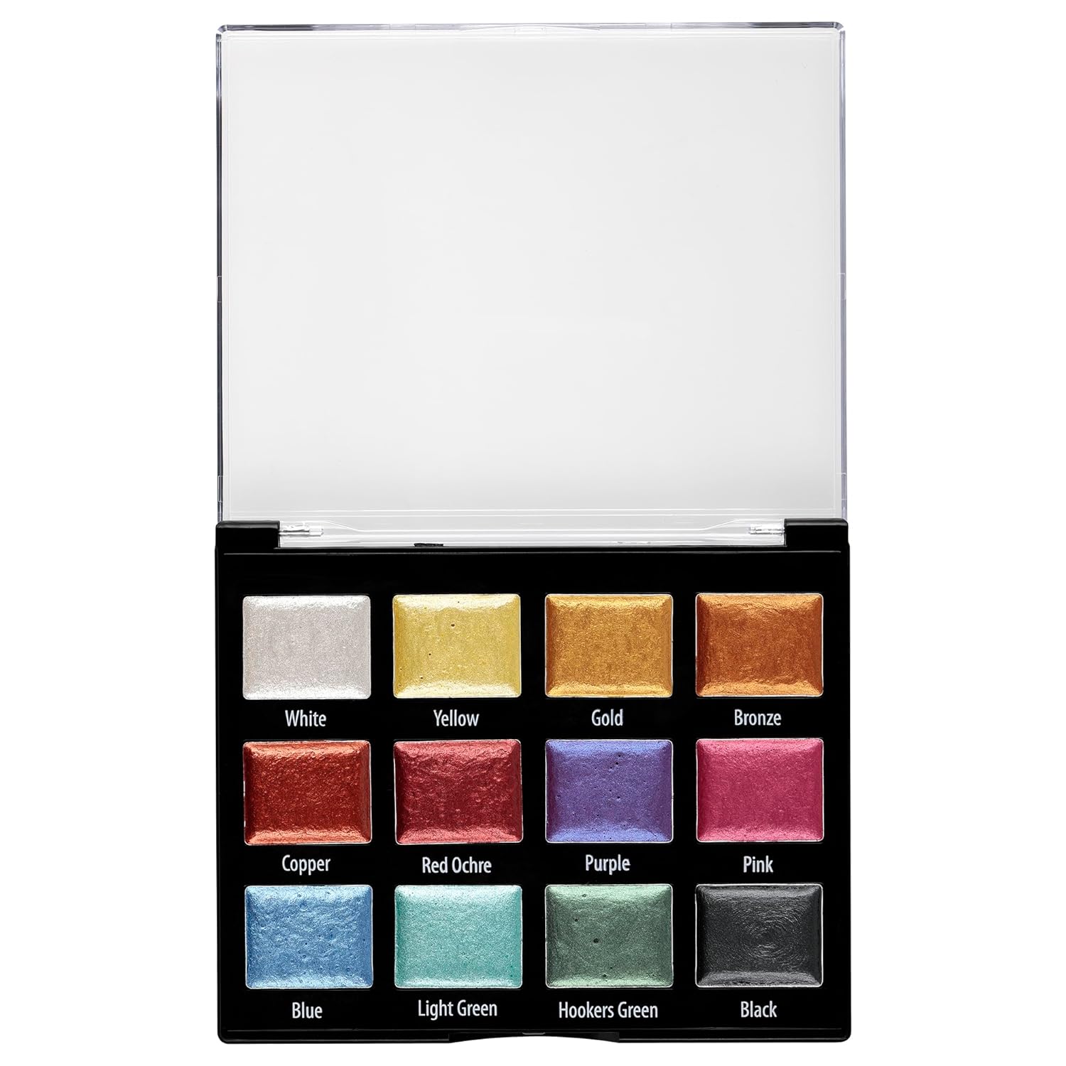 Metallic Watercolors Set – 12 Vibrant Metallic Half Pans In Travel Case – Professional Shimmer Watercolor Paint Set For Artists, Crafters & Mixed Media