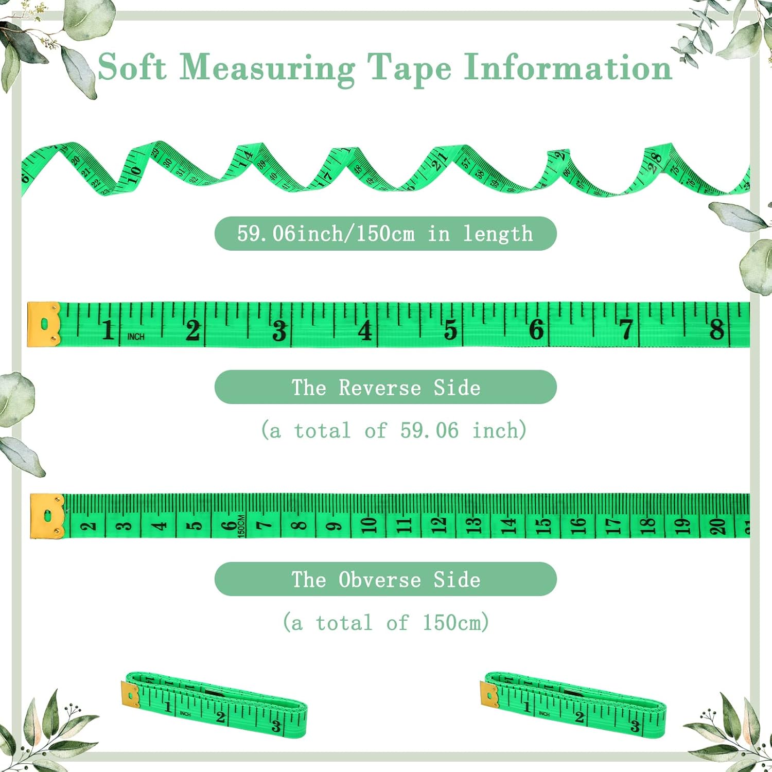 65 Pcs Baby Shower Game Set Include Greenery Theme Measure The Baby Bump Sign 50 Leaves Guessing Cards 10 Pencils 2 Green Measuring Tapes And 2 Green Ribbon For Gender Reveal Party Game