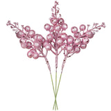 14 Pack Christmas Glitter Berries Stems Clearance, 7.8 Inch Artificial Pink Christmas Picks For Christmas Tree Ornaments, Diy Xmas Wreath, Crafts, Holiday And Home Decor (Pink)
