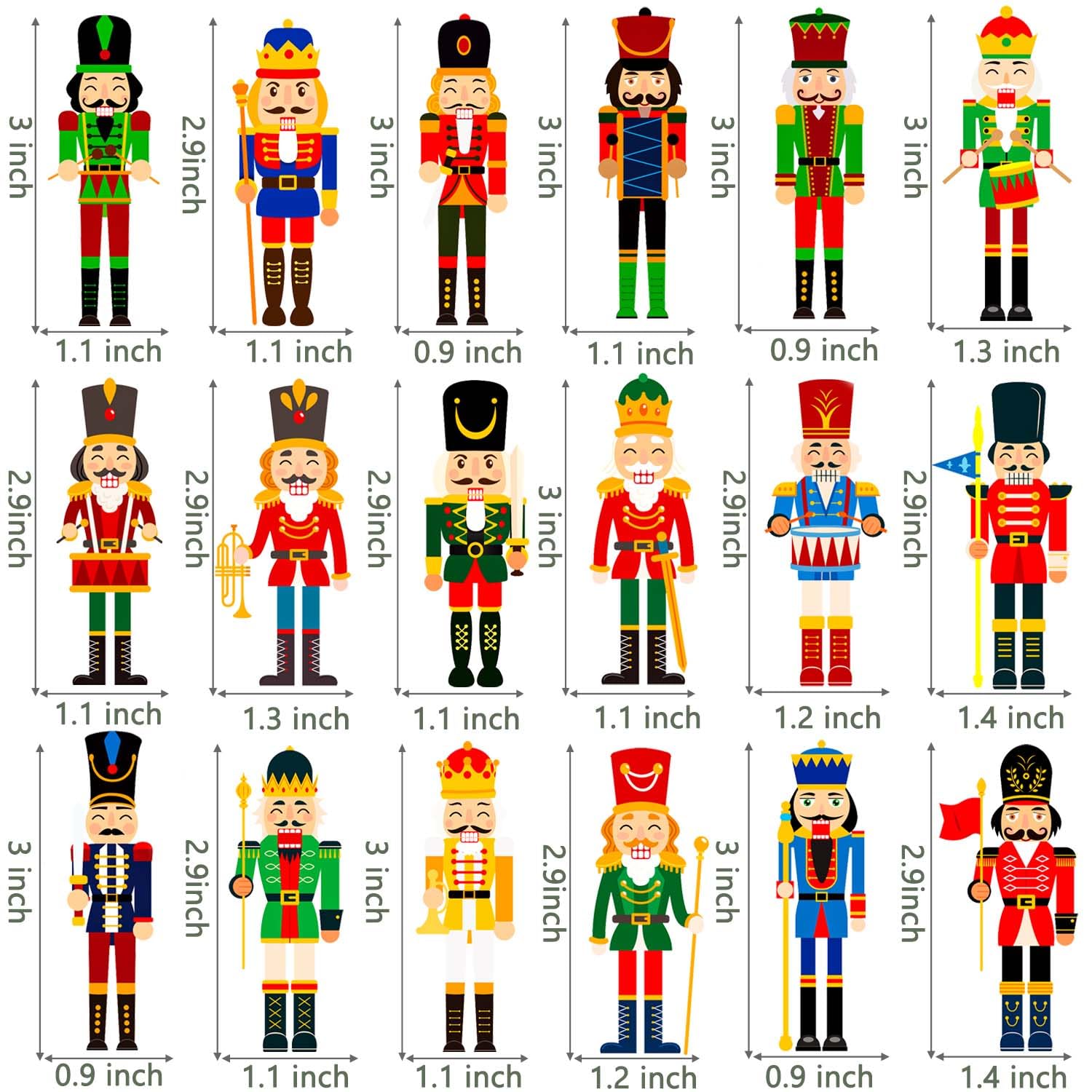 Christmas Nutcracker Cupcake Toppers Nutcrackers Party Ornaments Christmas Holiday Party Decoration 36Pcs King And Soldier Cupcake Picks Christmas For Xmas Nutcrackers Holiday Party Supplies