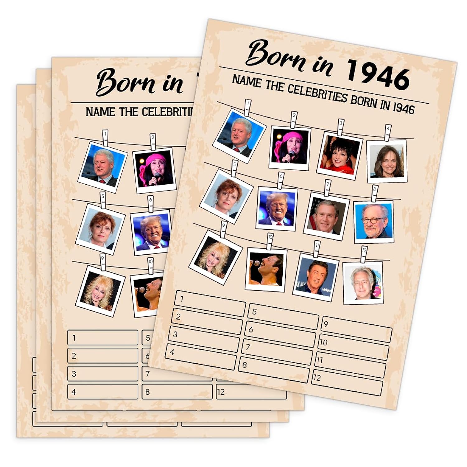 80Th Birthday Party Games, Born In 1946 Games, Birthday Party Supplies For Adults, Fun 1946S Party Game?Pack Of 30 Cards