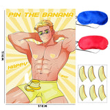 Bachelor Party Birthday Party Decoration,Pin The Banana Party Game Set,Large Poster And 24 Bachelor Party Themed Gift Stickers Engagement Party Games Adult Wall Games.