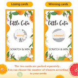 60 Pack Little Cutie Scratch Off Cards Little Cutie Baby Shower Games Orange Theme Scratch Off Cards For Little Cutie Baby Shower Birthday Party Supplies