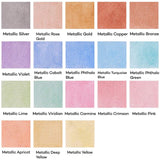 Premium Metallic Watercolor Cake Set, 21 Piece, 18 Colors, 1 Water Brush, 1 Sponge, 4 Mixing Wells