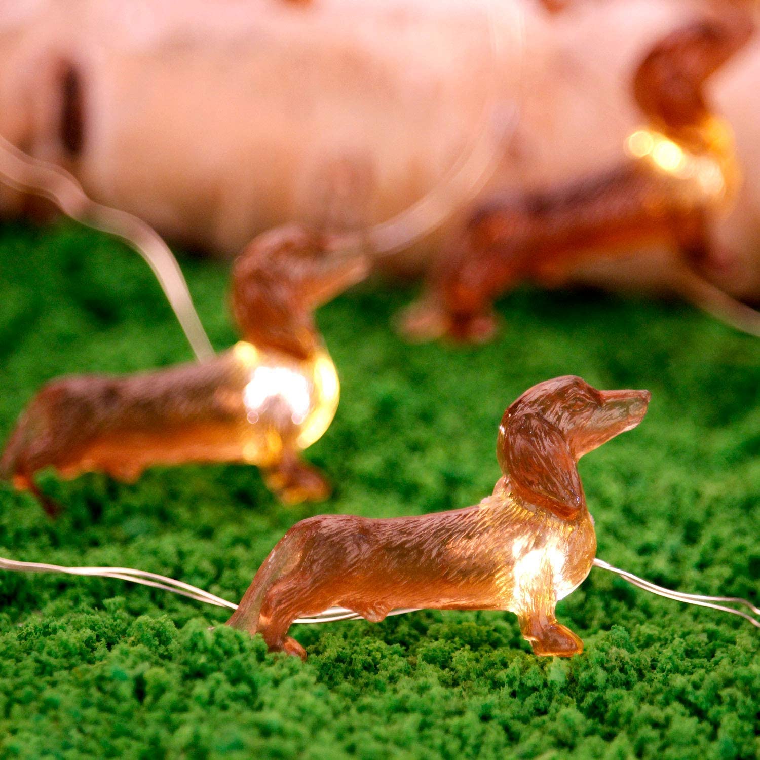 Dachshund Dog String Lights With Timer, 10 Ft 30 Leds Pets Theme Battery Operated Led Fairy Lights With Remote, Decorati