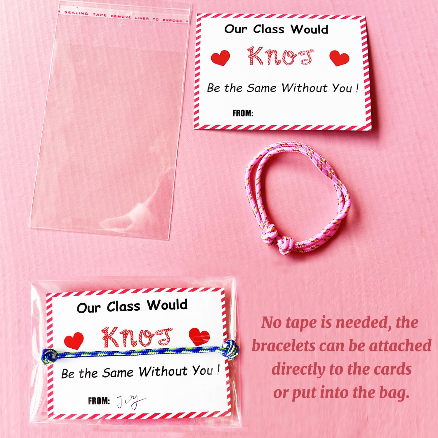 28Pcs Valentines Friendship Bracelets With Card And Bag, Valentines Knot Bracelets For Students From Teacher, Classroom Valentine Exchange Gifts For Kids Students School Party Favors