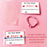 28Pcs Valentines Friendship Bracelets With Card And Bag, Valentines Knot Bracelets For Students From Teacher, Classroom Valentine Exchange Gifts For Kids Students School Party Favors