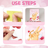 Valentines Game Pin The Heart On Rabbit Poster Game With 24 Stickers Valentine'S Party Decorations Cute Bunny Engagement Wedding Birthday Favor Supplies