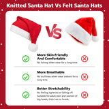 Knitted Santa Hat Adult Christmas Xmas Unisex Knit Beanie Red Skull Cap Stocking Hats For Women Men