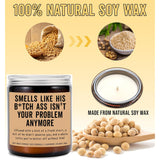 Smells Like His Bitch Ass Isn'T Your Problem Anymore Candle - Funny Breakup Candle - Divorce Party Gift - Newly Divorced Gifts - Lavender Fragrance - 8Oz Soy Wax Candle