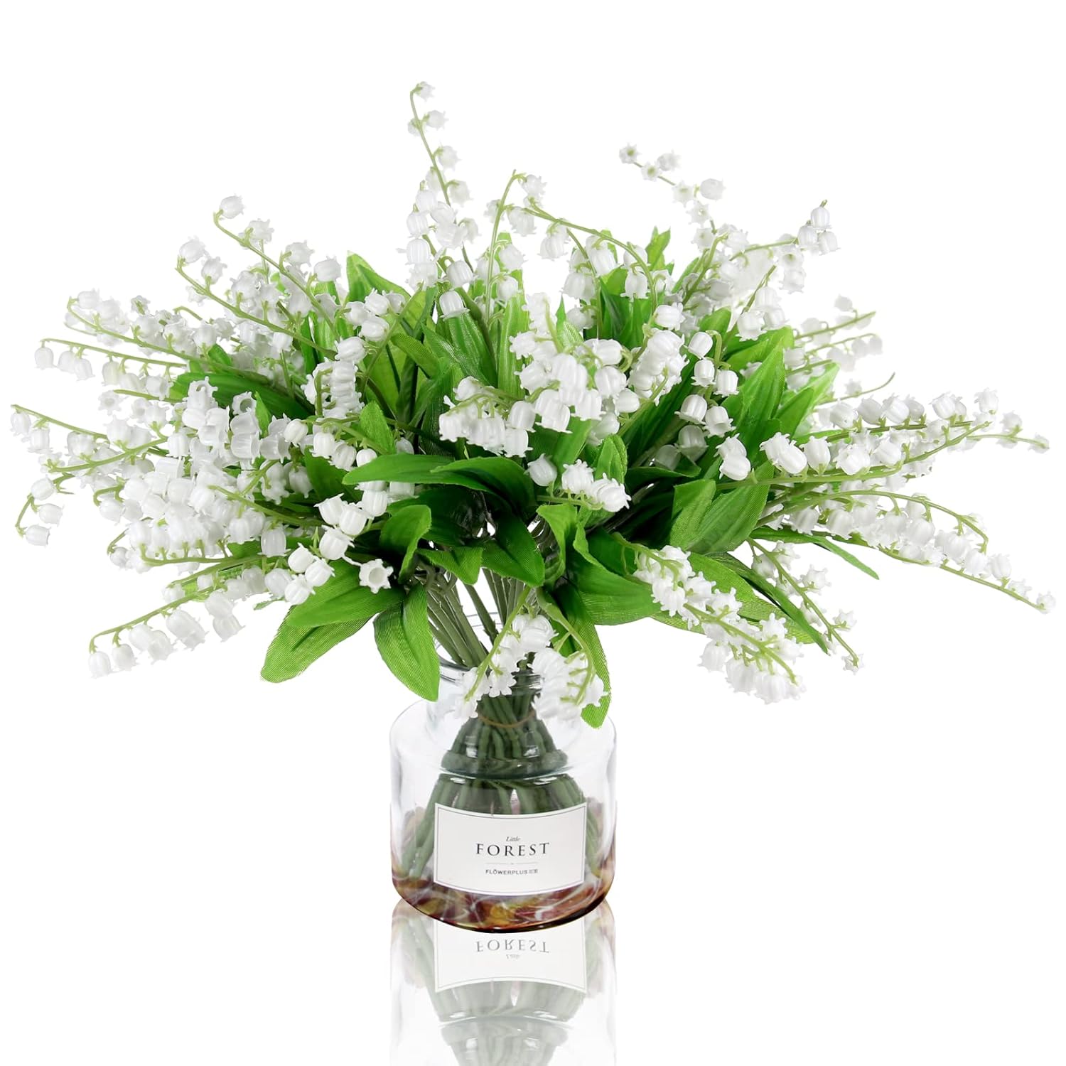 20 Pcs Artificial Lily Of The Valley Faux Flowers Bell Orchid Wedding Bouquet, May Flower For Home Garden Wedding Party (20)