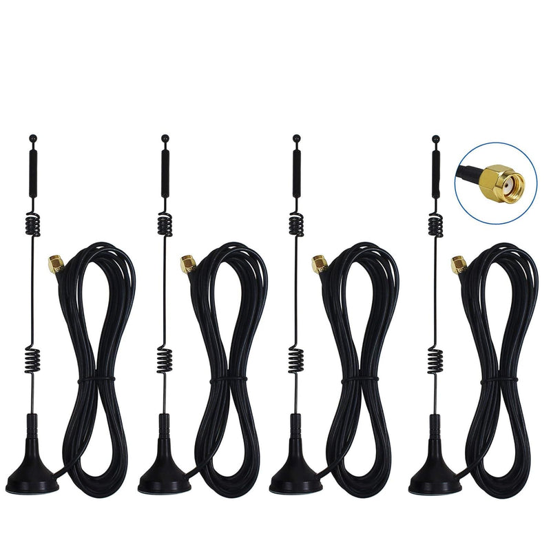 Dual Band Long Range Wifi Antenna (4-Pack), 9Dbi 2.4Ghz 5Ghz 5.8Ghz Rp-Sma Con