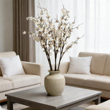 Artificial Cherry Blossom Branches For Vase Faux Cherry Blossom Stems Long Stem Artificial Flowers For Tall Vase (5, White)