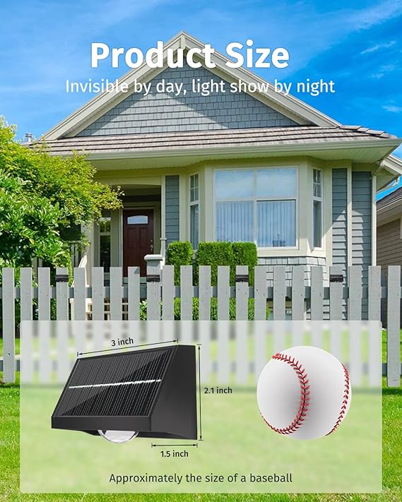 8 Pack Solar Fence Lights RGB Waterproof LED Spot Lens Deck Step Patio Wall Lights