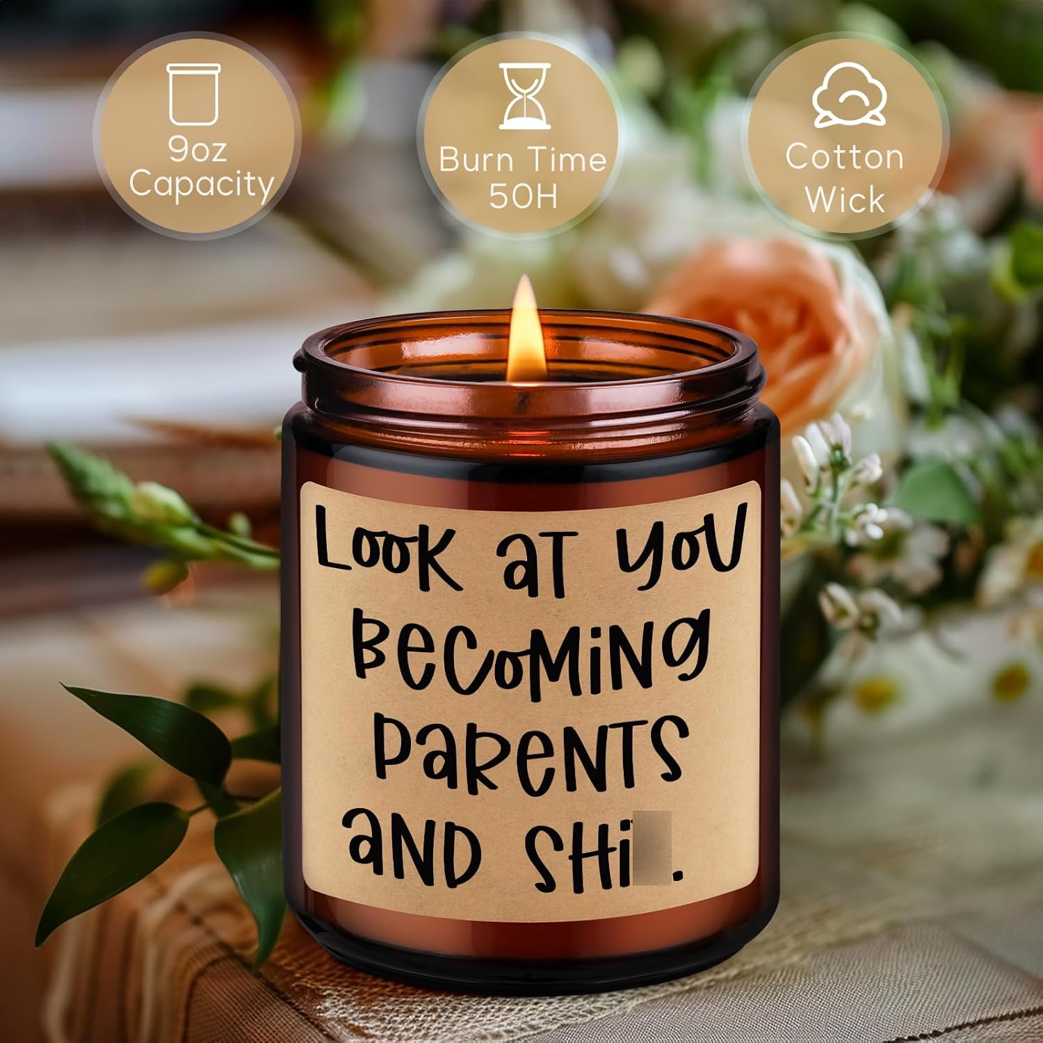 Candle, New Parents Gifts For Couples, First Time Dad, Mom To Be, Gender Reveal Ideas For Parents To Be - Pregnancy Congratulations, 1St Baby, Expecting Mommy, Valentines New Mom And Dad Gifts