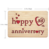 Wooden 35Th Anniversary Card,Handmade Wedding Anniversary Greeting Cards,35Th Anniversary Card For Her,Him,Husband,Wife