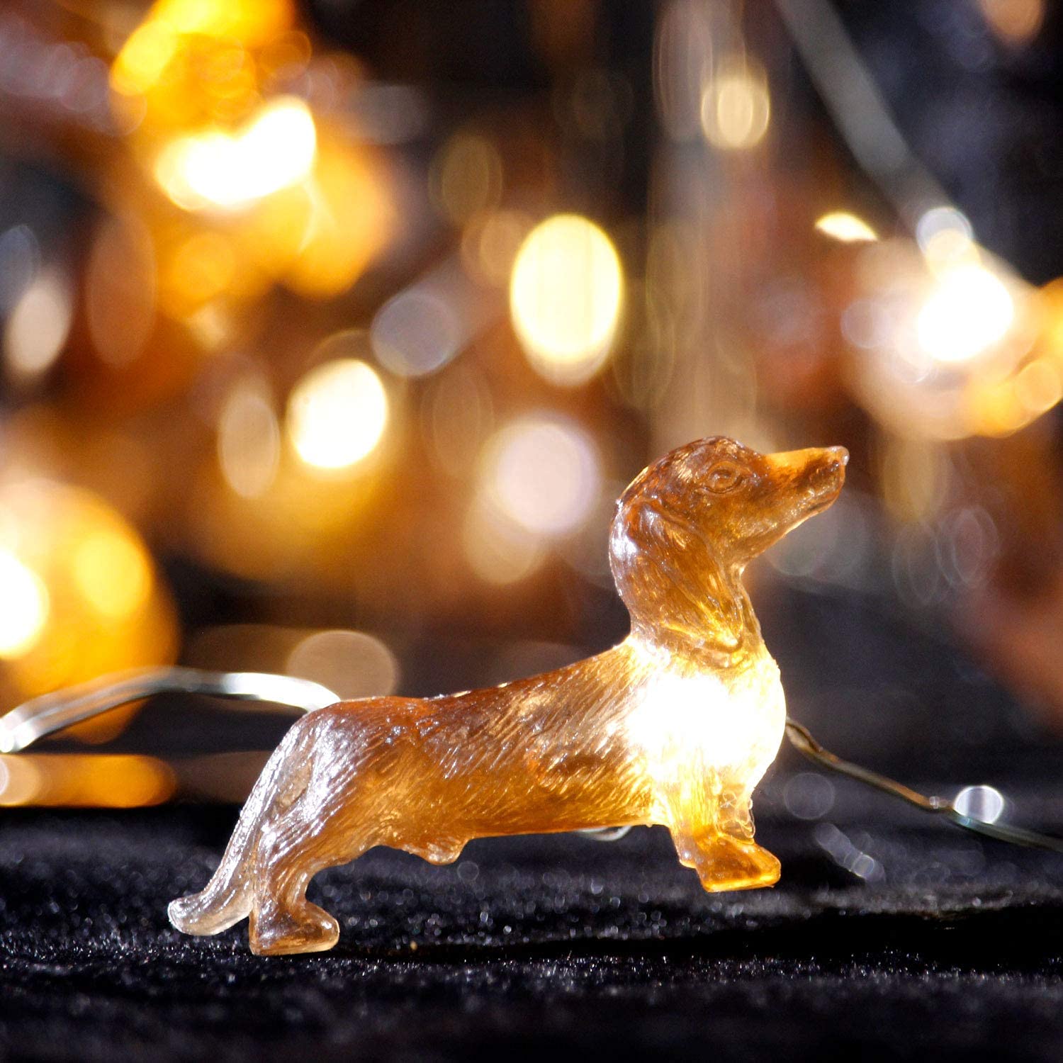 Dachshund Dog String Lights With Timer, 10 Ft 30 Leds Pets Theme Battery Operated Led Fairy Lights With Remote, Decorati