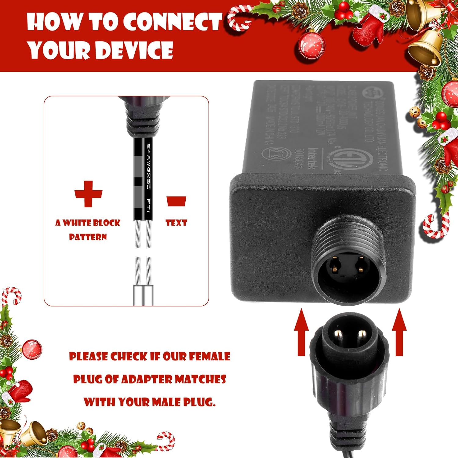 2Pack 12V 1.5A Yard Inflatable Plug Adapters With 2 10Ft Extension Cables Replacement Class 2 Power Supply For Halloween