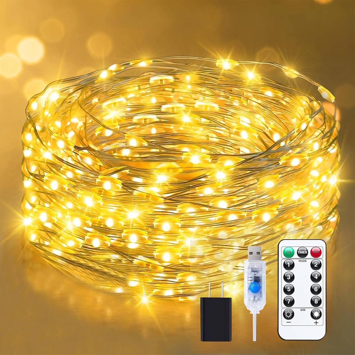Fairy Lights Plug In, 40Ft 100 Led Indoor Outdoor String Lights,Twinkle String Lights For Bedroom With Remote And Timer