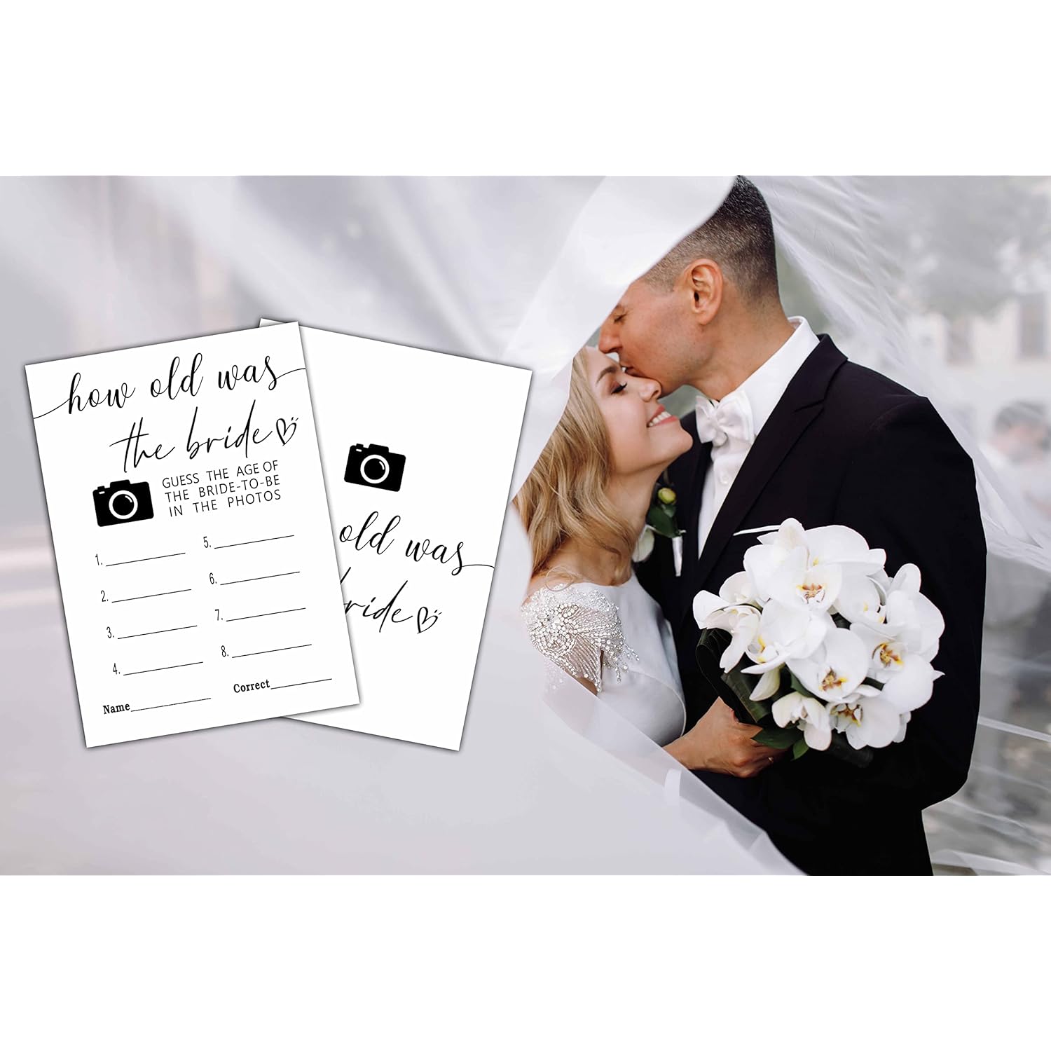 Bridal Shower Games, How Old Was The Bride To Be Bachelorette Party Games, Wedding Shower Games, Set Of 30 Game Cards (B01)