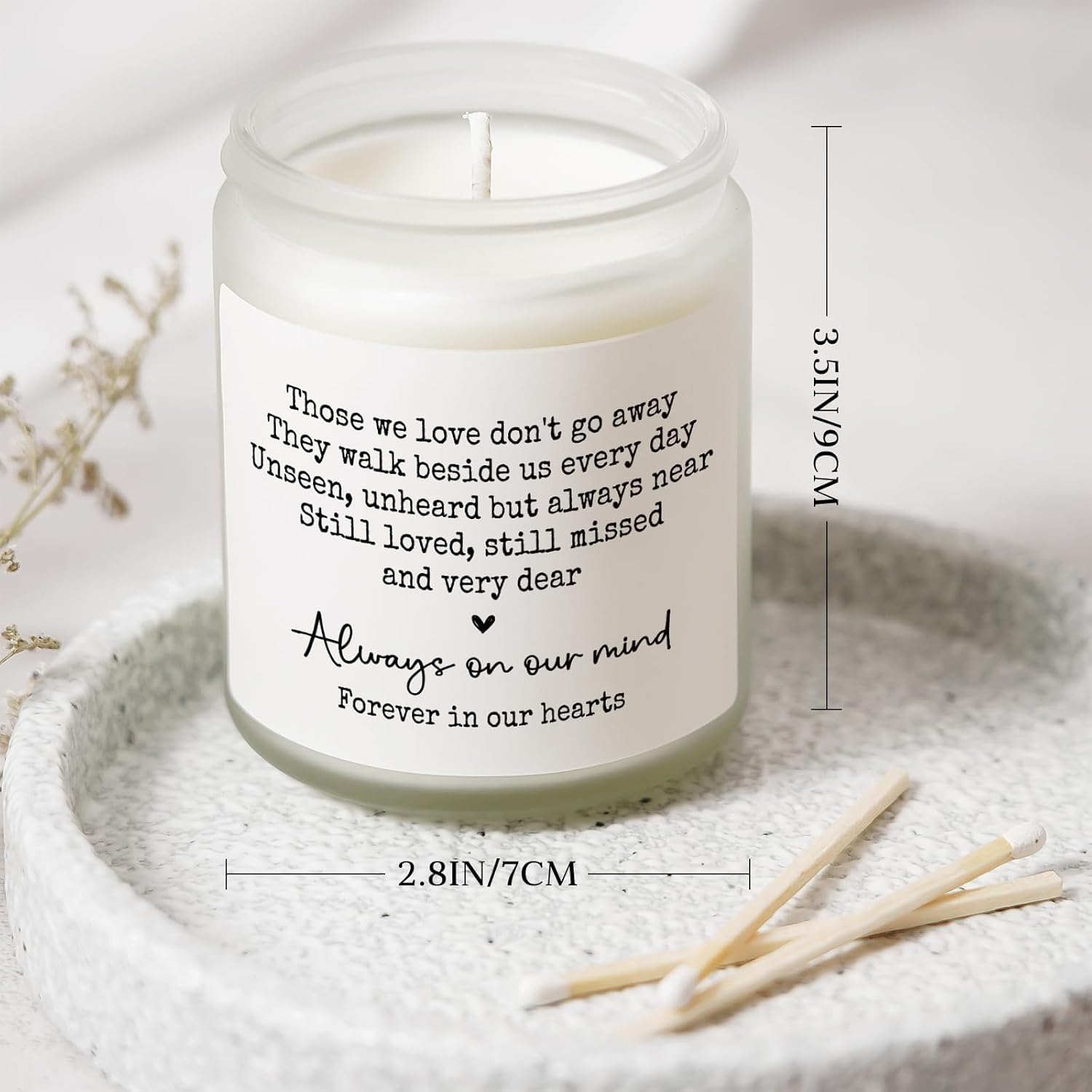 Sympathy Gifts For Loss Of Loved One, Memorial Lavender Scented Candle 7Oz, Bereavement, Thinking Of You, Grief Gift, Funeral Comfort Condolence Remembrance Christmas Gift