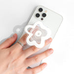 Cute Transparent Daisy Flower Phone Grip Stand Holder for MagSafe (White)