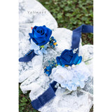 Corsage And Boutonniere Set For Wedding Prom Homecoming Men Groom Groomsmen Artificial Rose Flowers Boutonniere And Women Girl Bridesmaids Bracelet Suit Decor