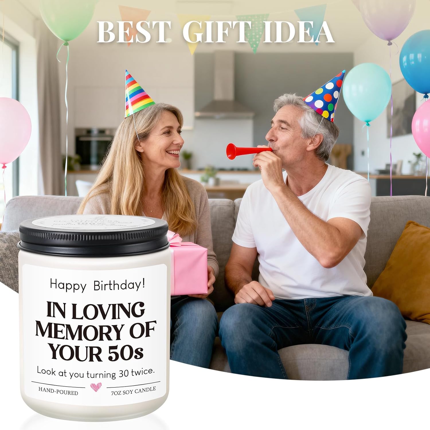 60Th Birthday Gifts For Women Men, Happy 1966 60Th Birthday Candle Decorations For Mom Sister Wife Friend, Cool 60 Year Old Gifts, Sixty Bday Candles, Best Gift For Women Turning 60