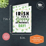 St. Patrick'S Day Greeting Cards, Irish Blessing Cards, 5"X7" Folded Card W/Envelope, Single Card, Made In Usa By A Small Family Business (Irish You...)