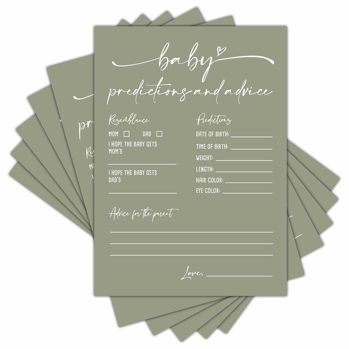 Baby Prediction And Advice Cards, Baby Shower Games Cards, Minimalism Boy Or Girl Baby Gender Reveal Party Favors Decorations And Supplies, 30 Pcs Double-Sided - A09